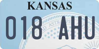 KS license plate 018AHU