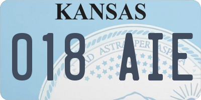 KS license plate 018AIE