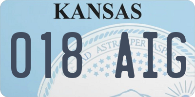 KS license plate 018AIG