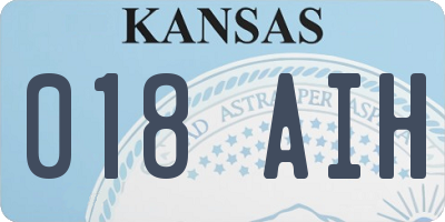 KS license plate 018AIH