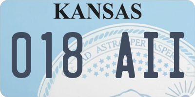 KS license plate 018AII