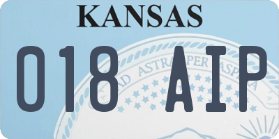 KS license plate 018AIP