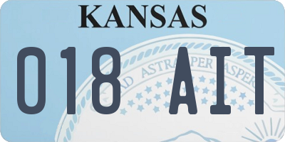 KS license plate 018AIT