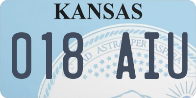 KS license plate 018AIU