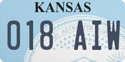 KS license plate 018AIW
