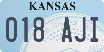 KS license plate 018AJI