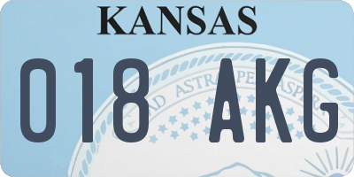 KS license plate 018AKG