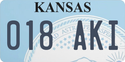 KS license plate 018AKI