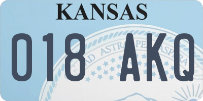 KS license plate 018AKQ