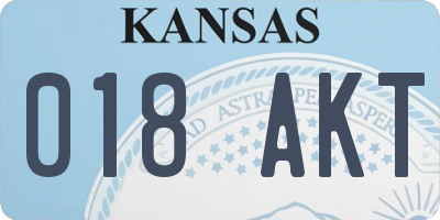 KS license plate 018AKT