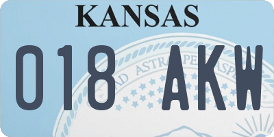 KS license plate 018AKW