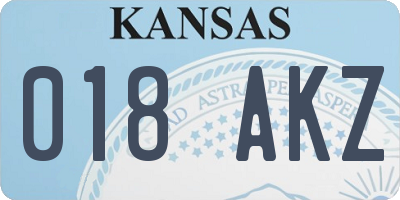KS license plate 018AKZ