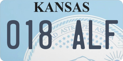 KS license plate 018ALF