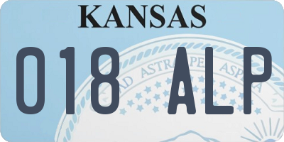 KS license plate 018ALP