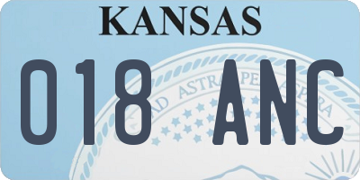 KS license plate 018ANC