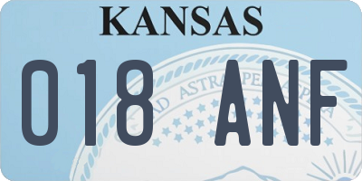 KS license plate 018ANF