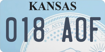 KS license plate 018AOF