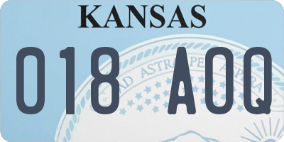 KS license plate 018AOQ