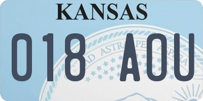 KS license plate 018AOU