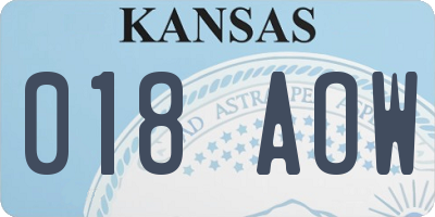 KS license plate 018AOW
