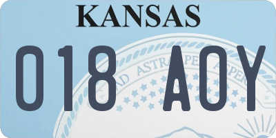 KS license plate 018AOY