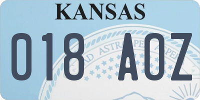 KS license plate 018AOZ