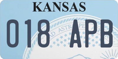 KS license plate 018APB