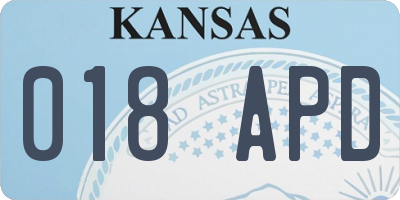 KS license plate 018APD