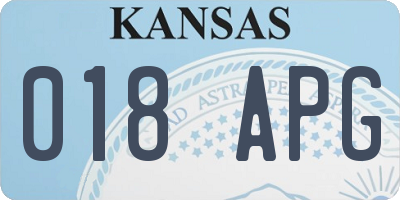 KS license plate 018APG