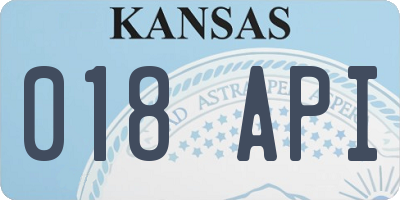 KS license plate 018API