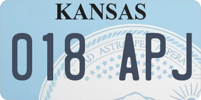 KS license plate 018APJ