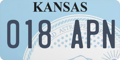 KS license plate 018APN