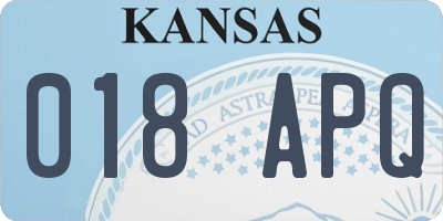 KS license plate 018APQ