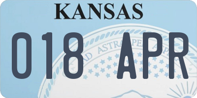 KS license plate 018APR