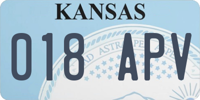 KS license plate 018APV