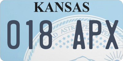 KS license plate 018APX