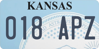 KS license plate 018APZ