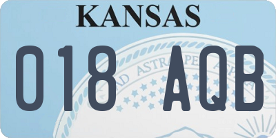 KS license plate 018AQB