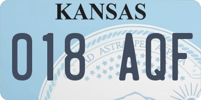 KS license plate 018AQF