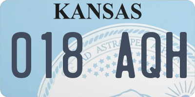 KS license plate 018AQH
