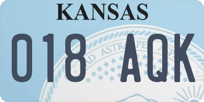 KS license plate 018AQK