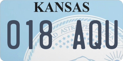 KS license plate 018AQU