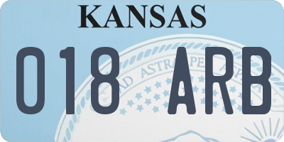 KS license plate 018ARB