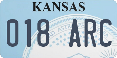 KS license plate 018ARC