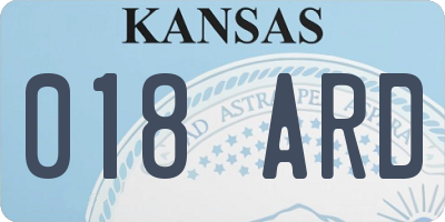 KS license plate 018ARD