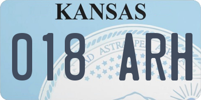 KS license plate 018ARH