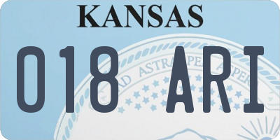 KS license plate 018ARI
