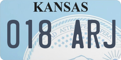 KS license plate 018ARJ
