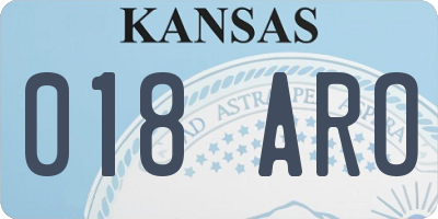 KS license plate 018ARO