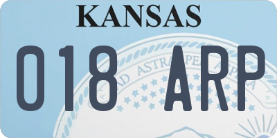 KS license plate 018ARP